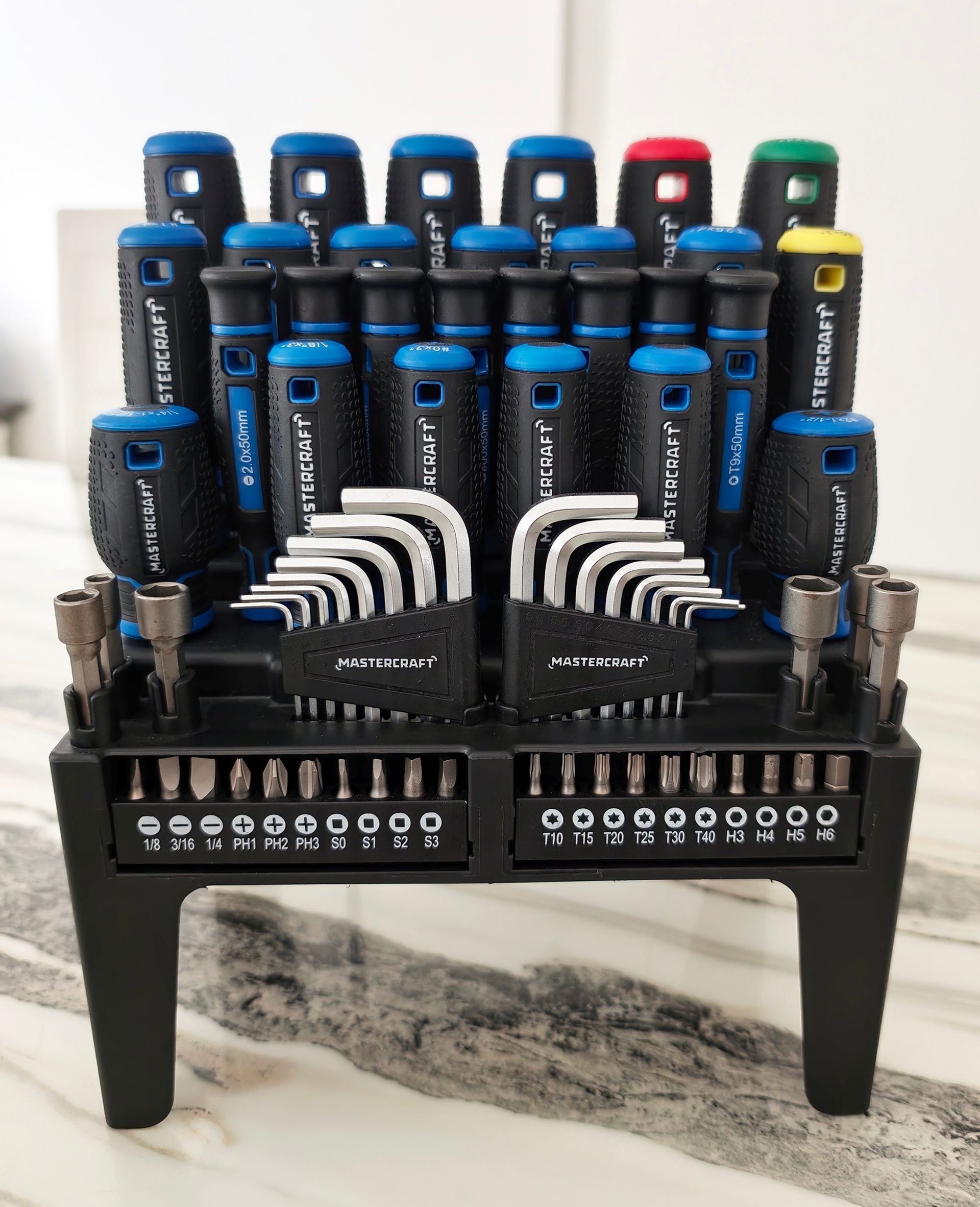 Mastercraft Screwdriver Set with Wall-Mountable Stand (69-pc)