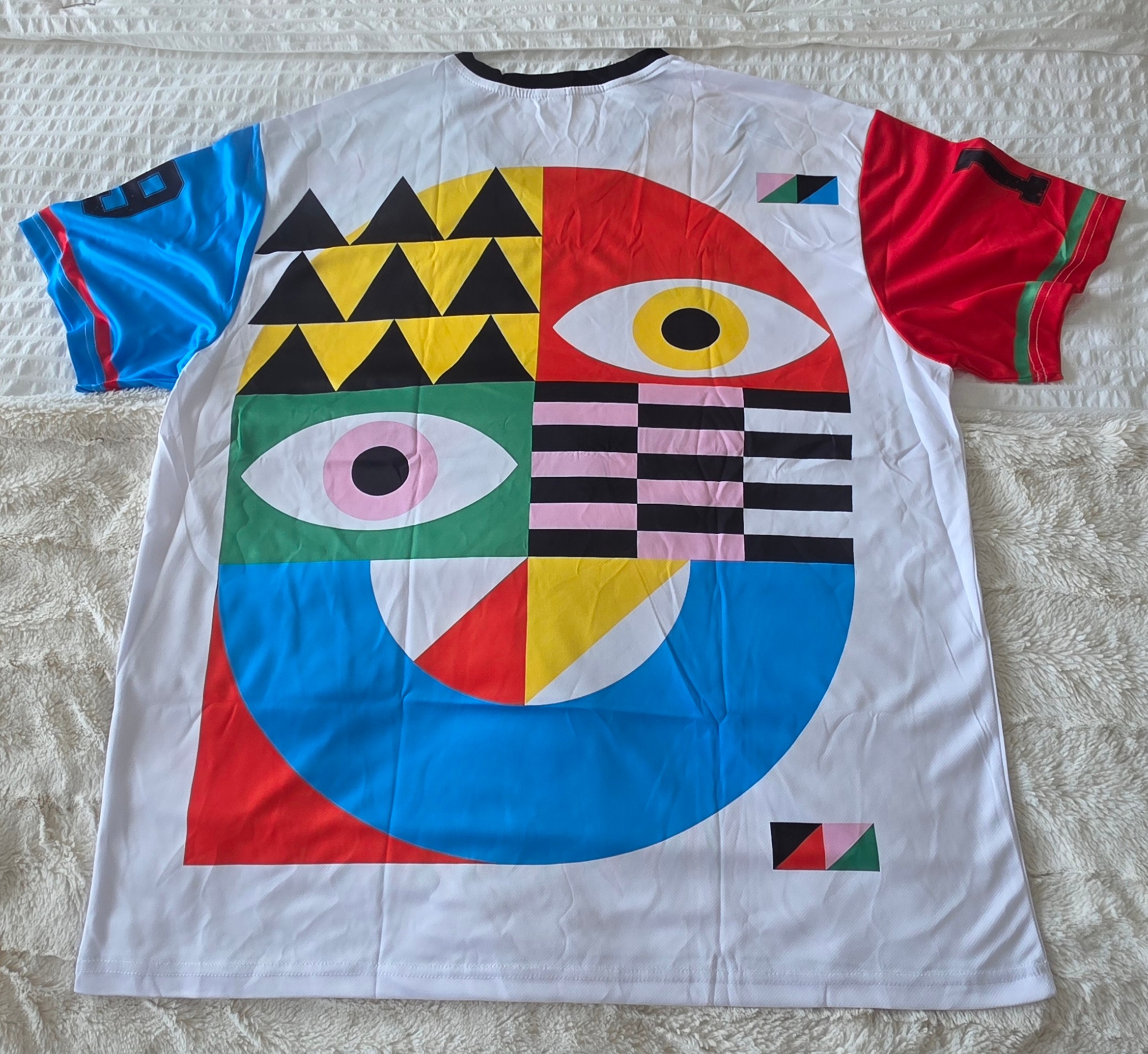 BAUHAUS-Colored Geometric Eyes-Oversized Mesh Jersey-Unisex 2XL - photo 2