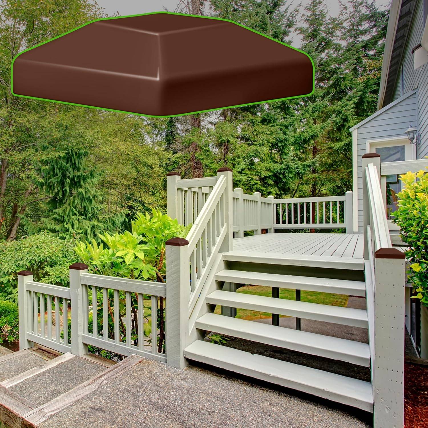 24-Pack Brown 4x4 Fence Post Caps – Brand New - photo 2