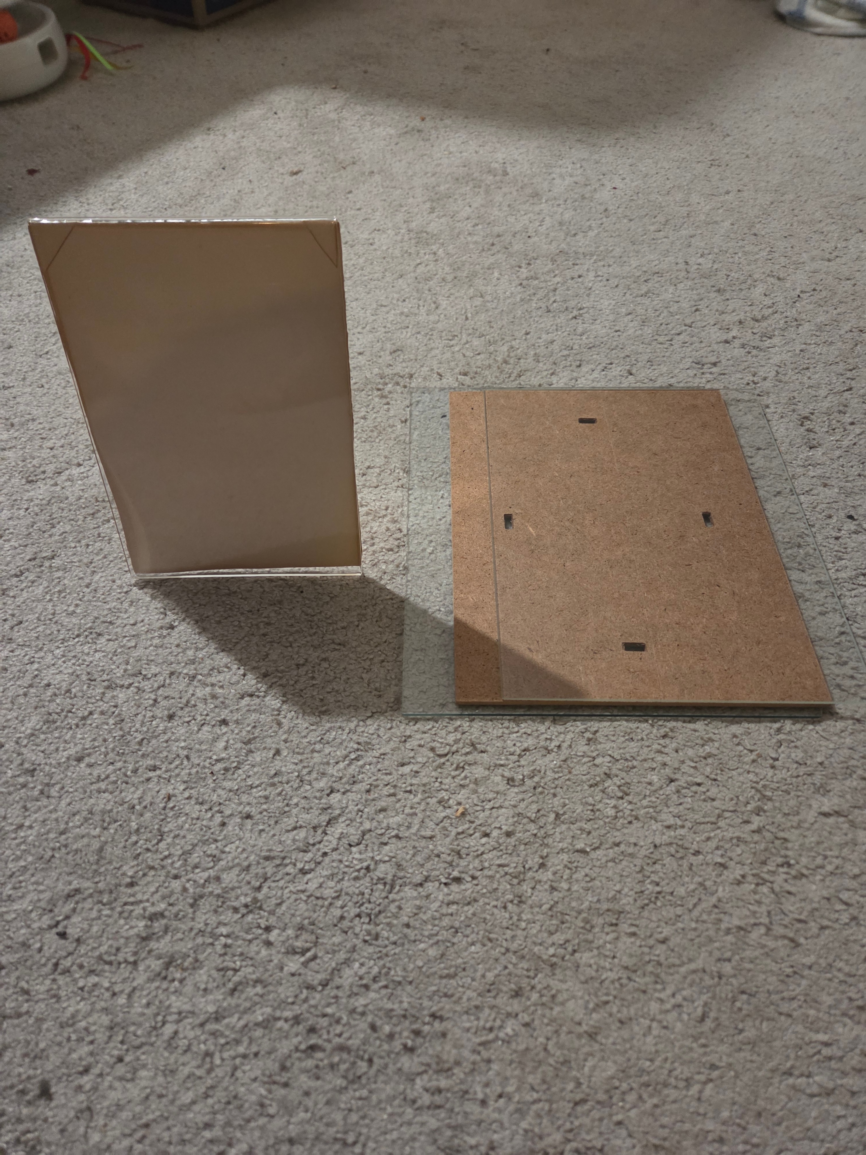 2 Frameless Glass Picture Frames, Self-Standing & Double Glass