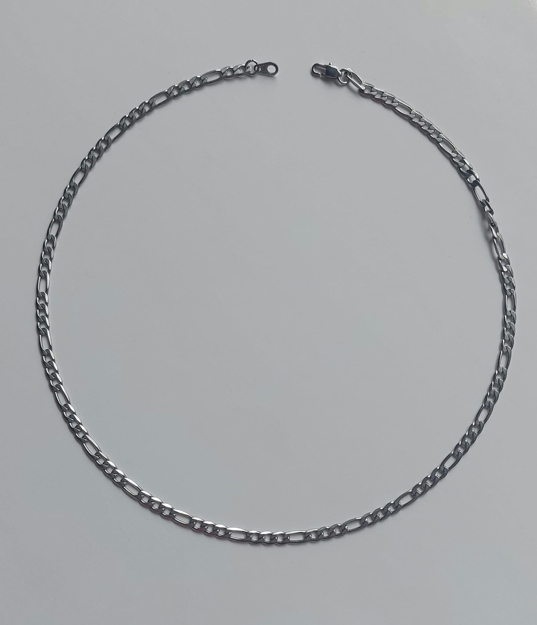 Men’s Thin 3mm Stainless Steel Figaro Chain Necklace – 20.25"