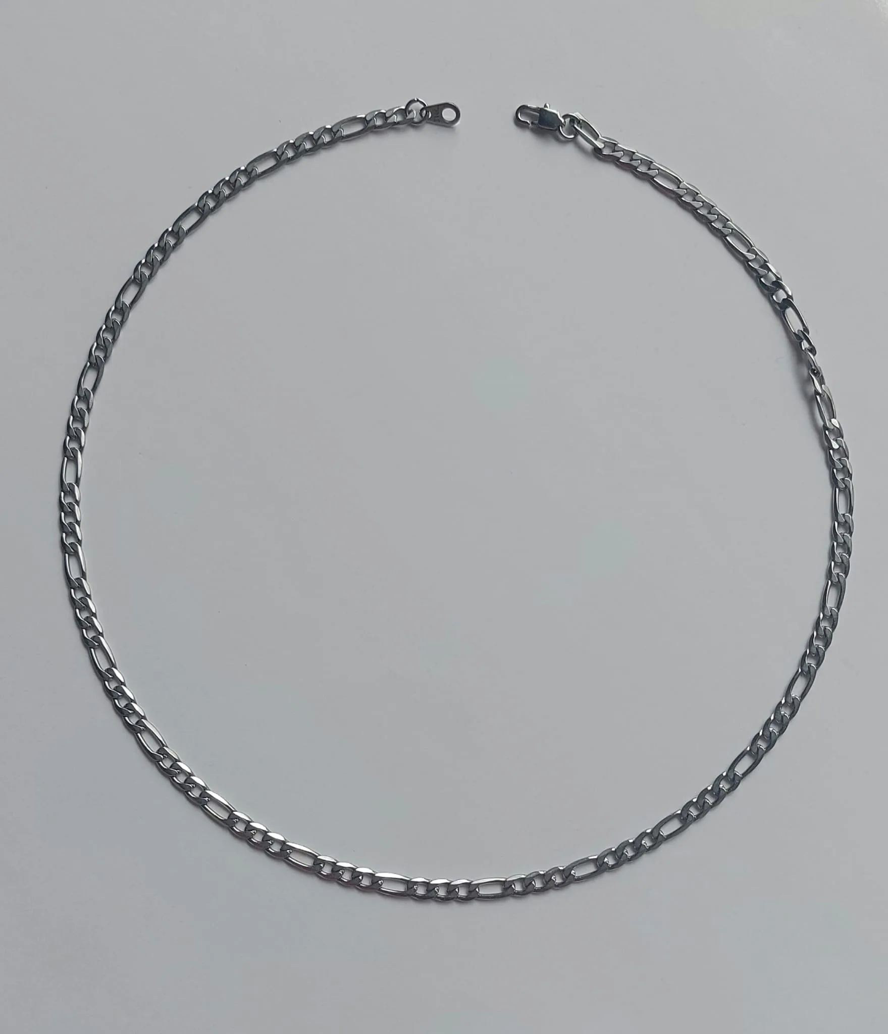 Men’s Thin 3mm Stainless Steel Figaro Chain Necklace – 20.25"