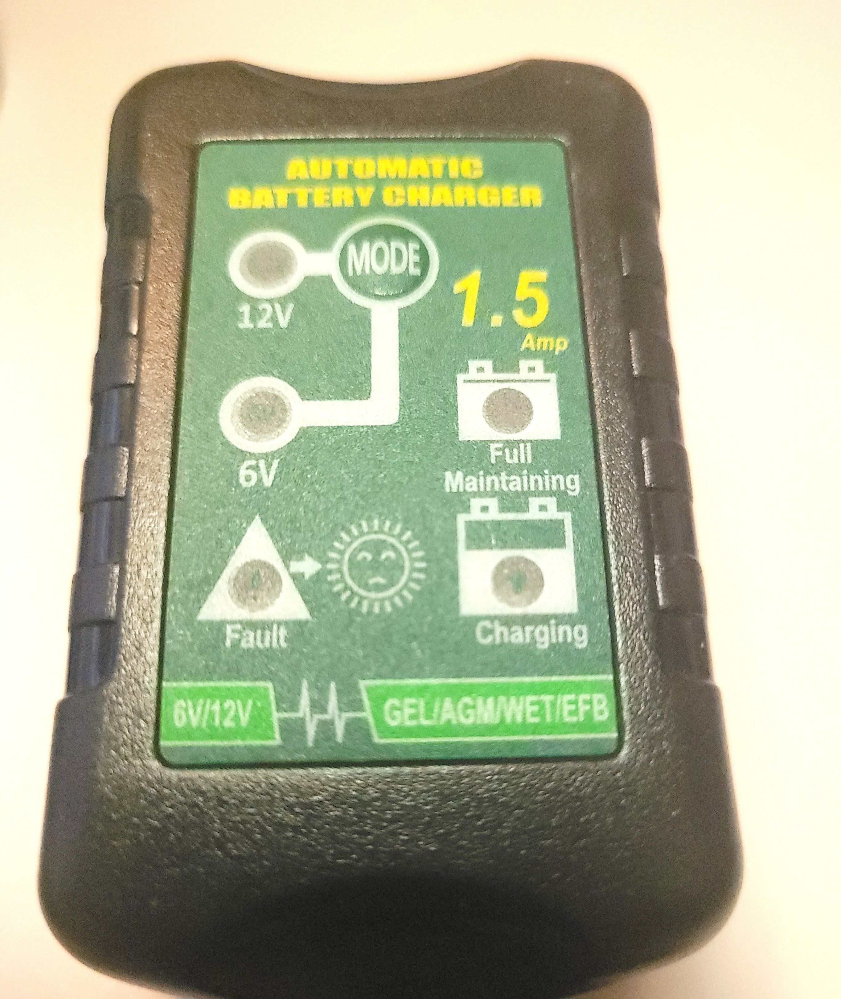 6V/12V 1.5A Automatic Smart Battery Charger & Trickle Maintainer - photo 2