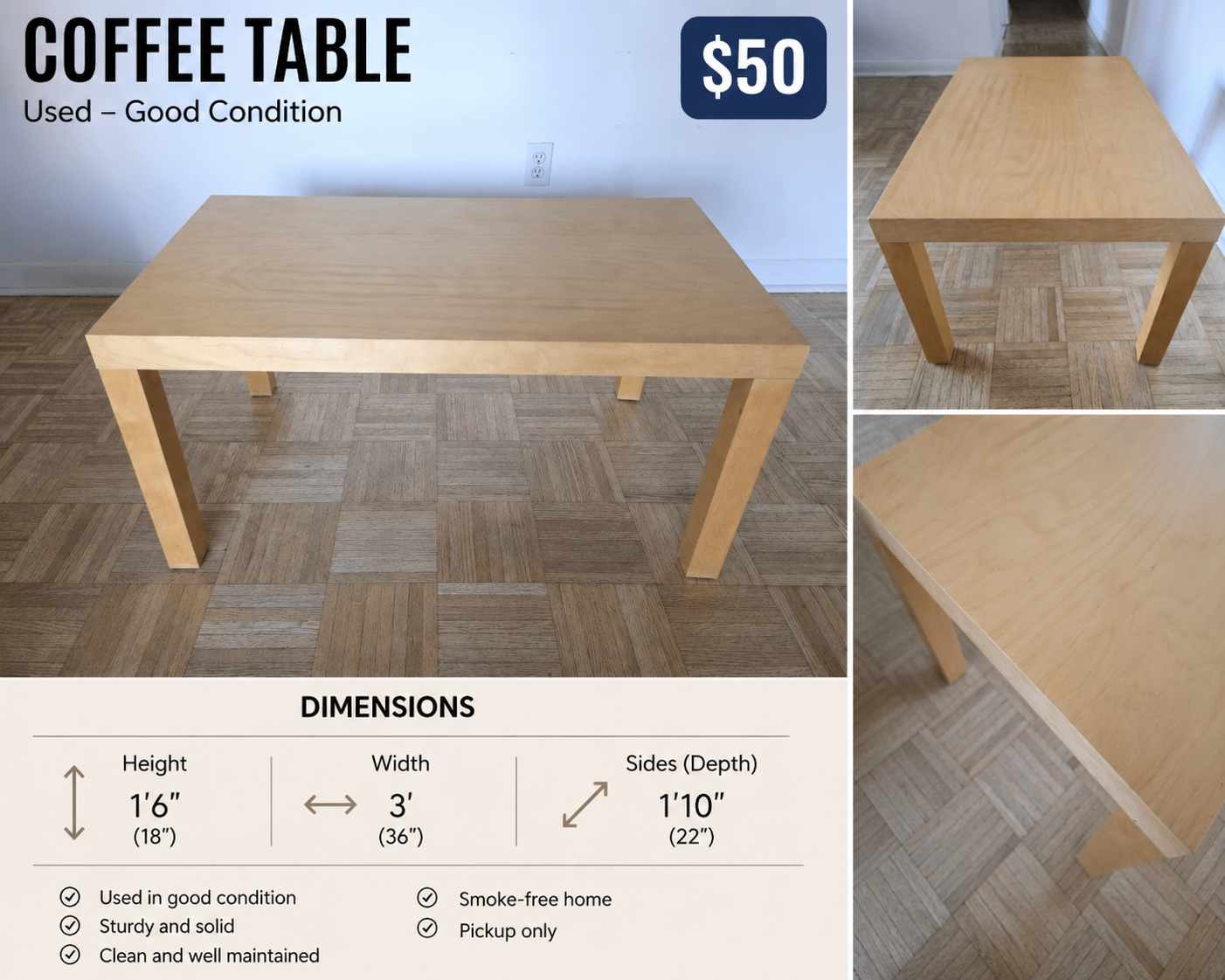 Modern Coffee Table – Excellent Condition