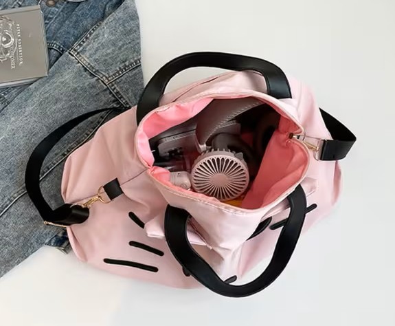 Hello Kitty-Pink-(Black Eyes/Bow)-Gym/Travel/Carry-On Bag-NEW - photo 5