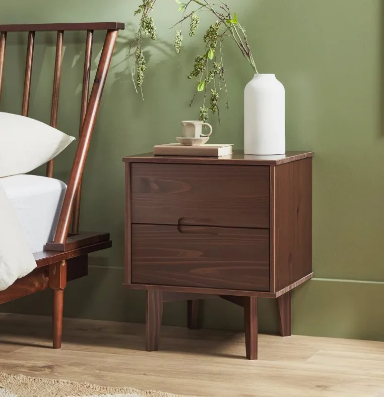 Pair of Walnut Color Nightstands - photo 3