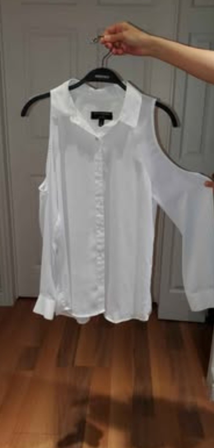 Banana Republic White Cold-Shoulder Blouse - photo 2