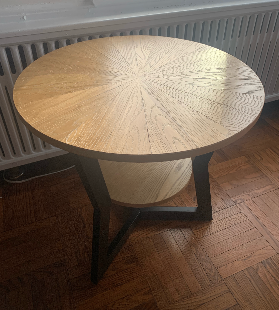 New 25" Round Side Table - Living Room Coffee Accent Shelf
