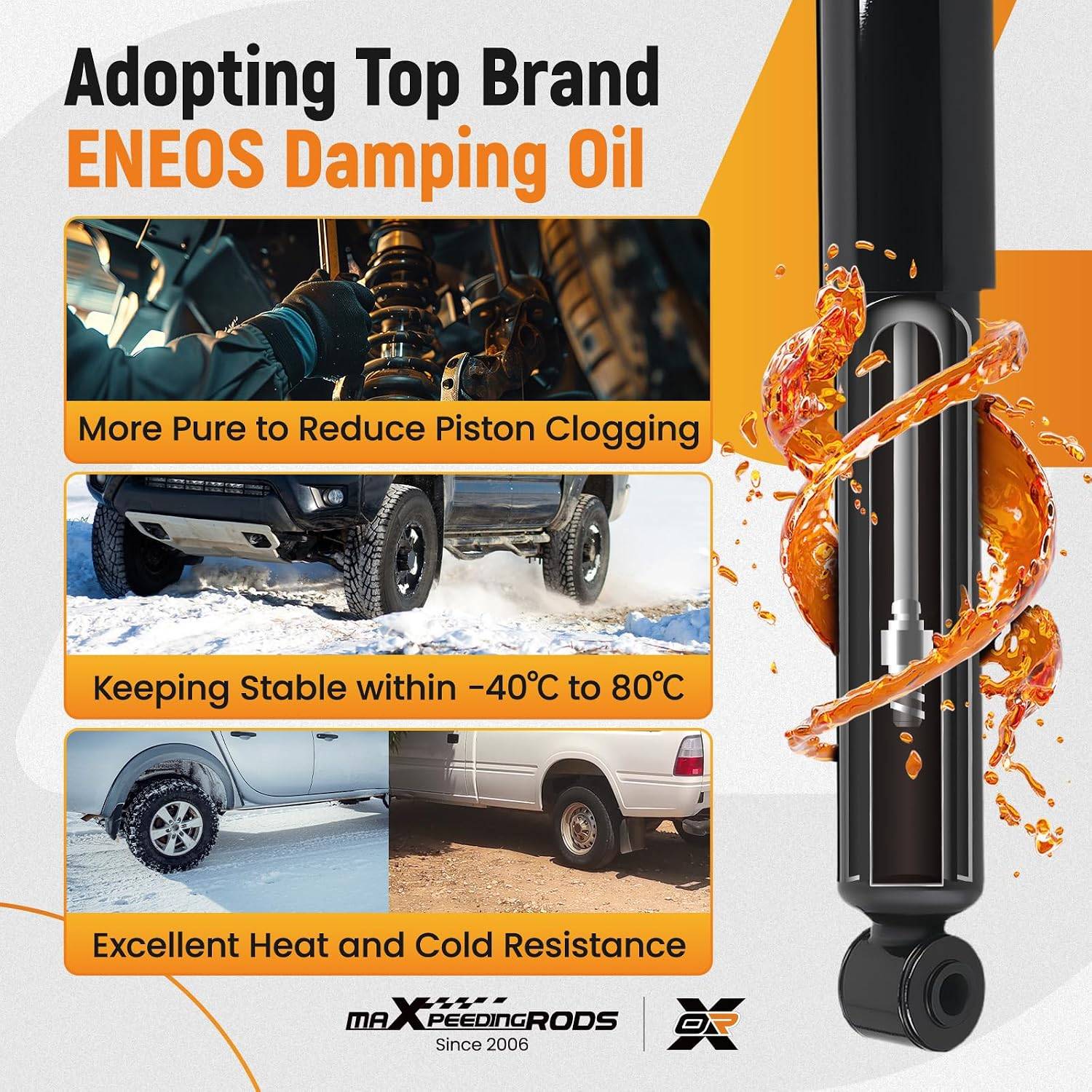 Rear Shocks for Hyundai Accent & Kia Forte, 2Pc - photo 2