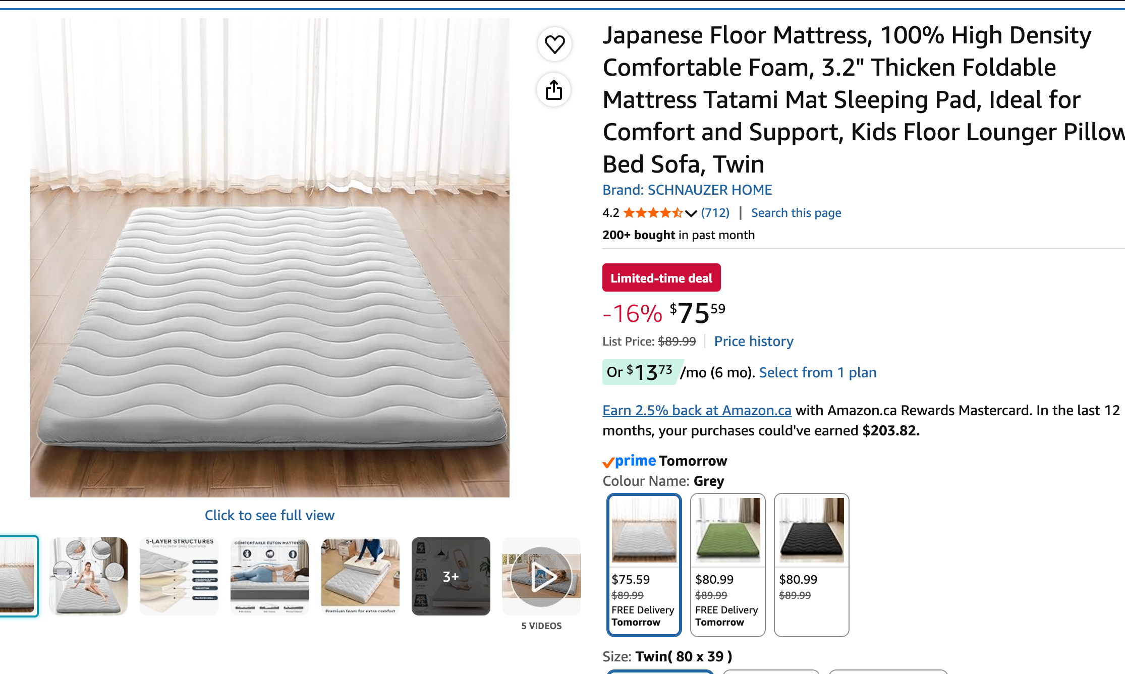 Japanese Floor Mattress / Foldable Tatami Sleeping Pad - Twin