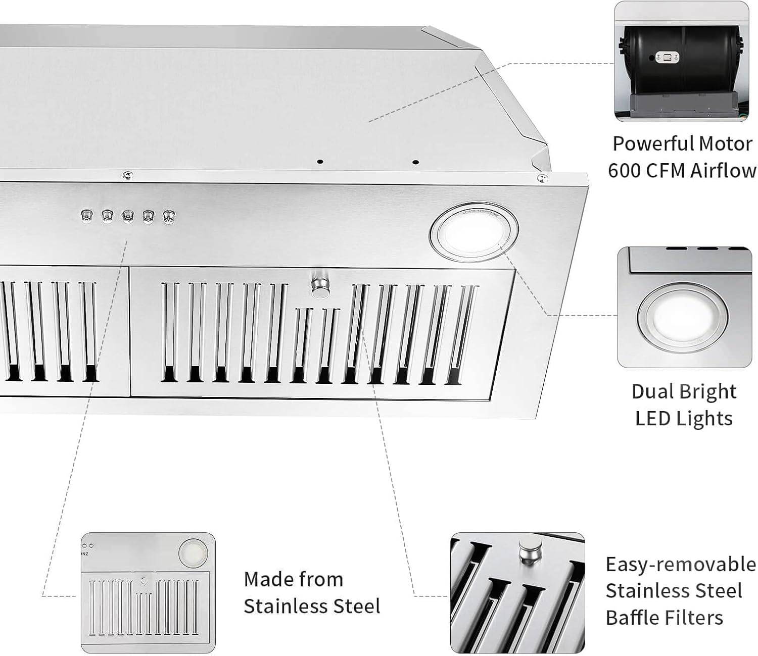Brand New Zomagas 70cm Insert Range Hood TB1370 - photo 2