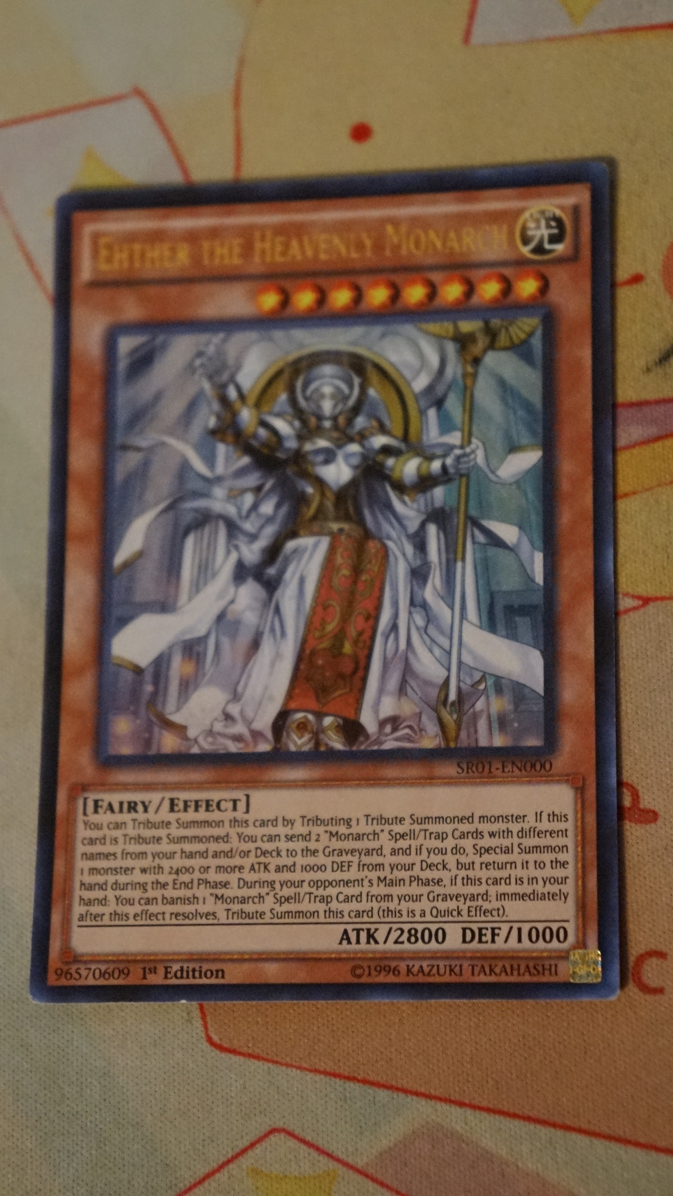 Yu-Gi-Oh Ehther the Heavenly Monarch SR01-EN000 Holo LP - photo 3