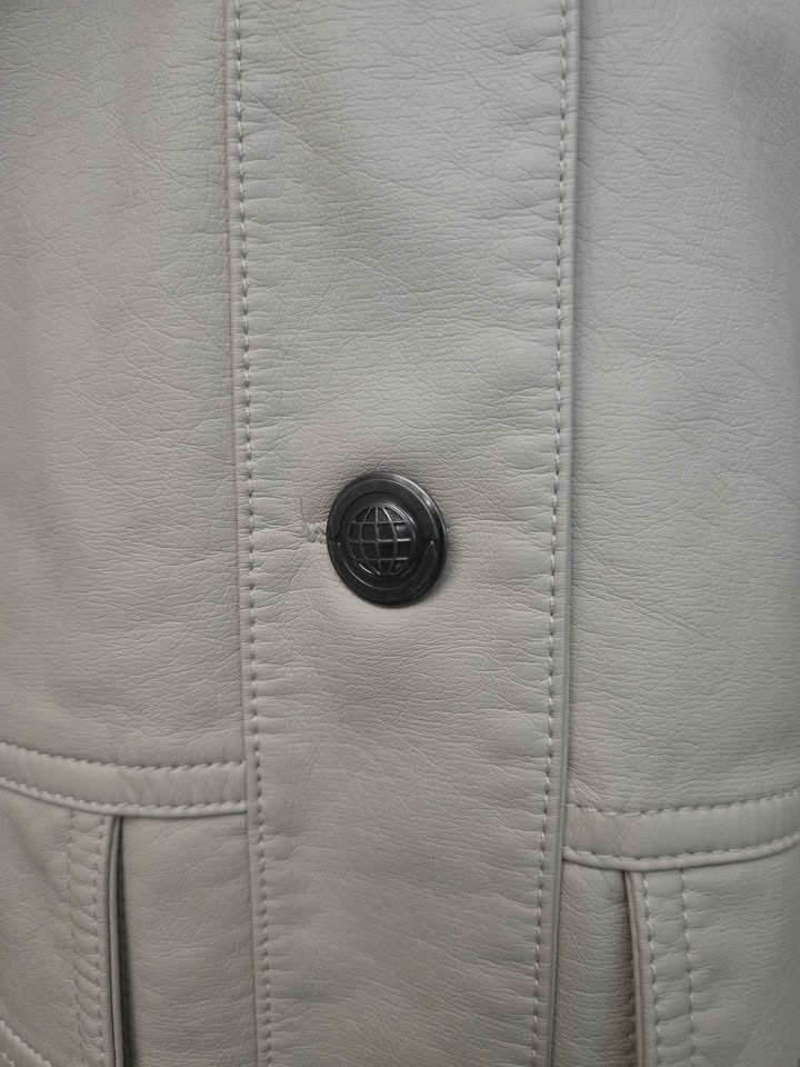 MAX STUDIO FAUX LEATHER JACKET WOMENS MEDIUM IN BONE WHITE - photo 5