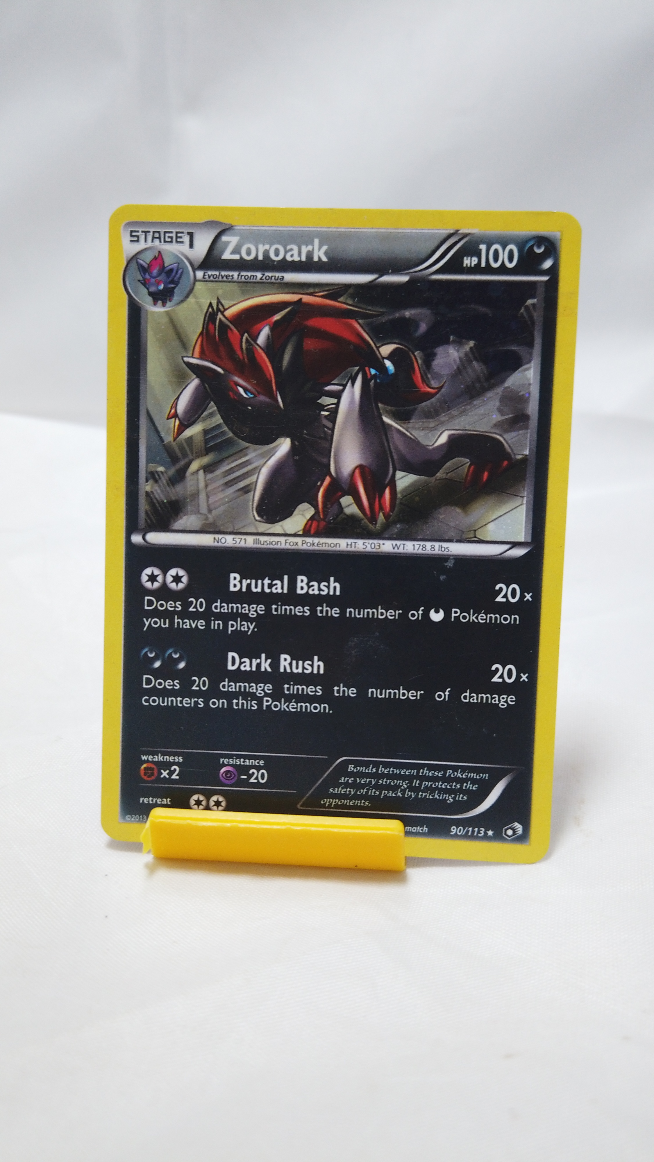 Pokemon Zoroark 090/113 Legendary Treasures Holo Rare Played
