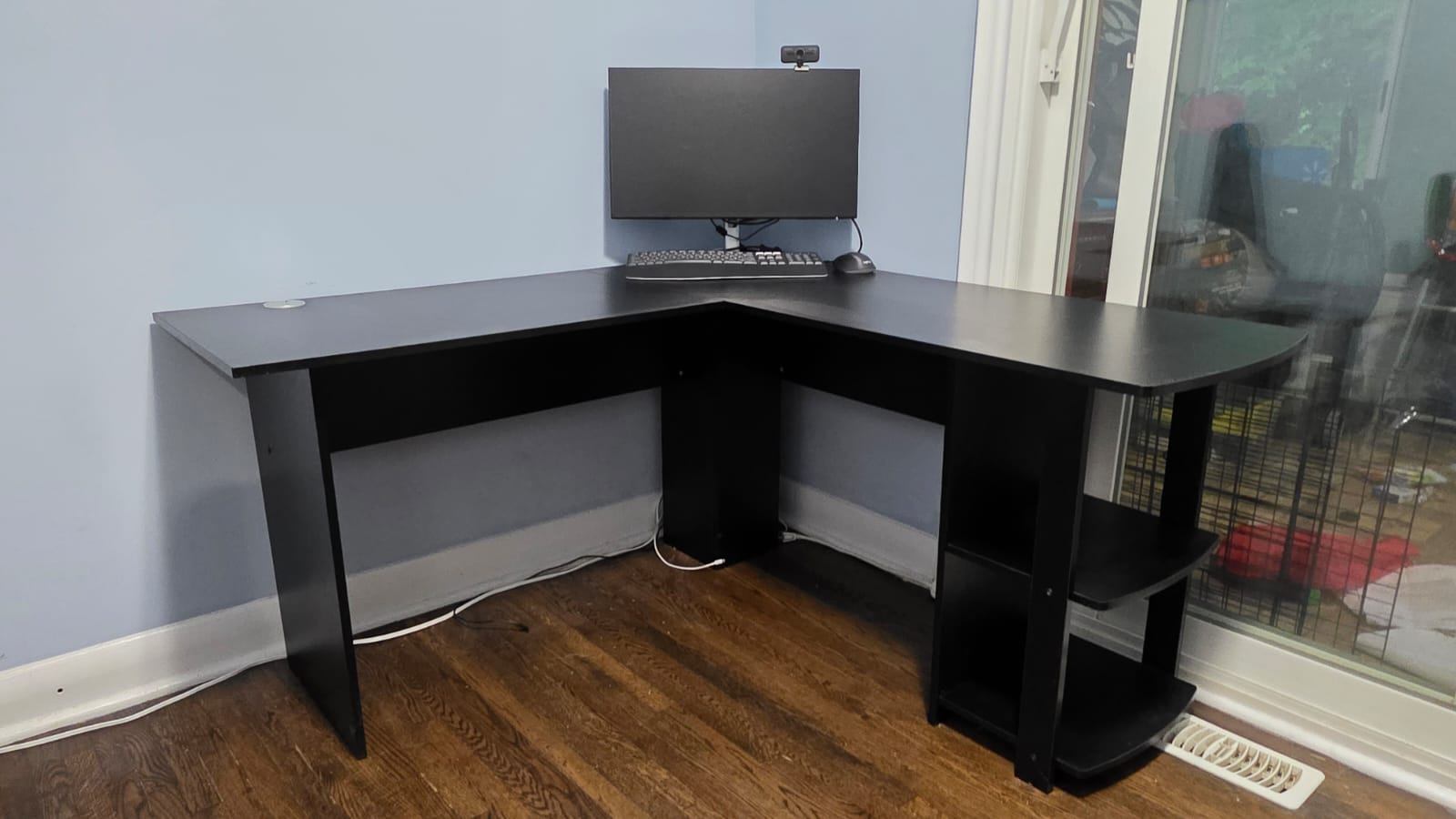 Black L-Shaped Corner Computer Desk