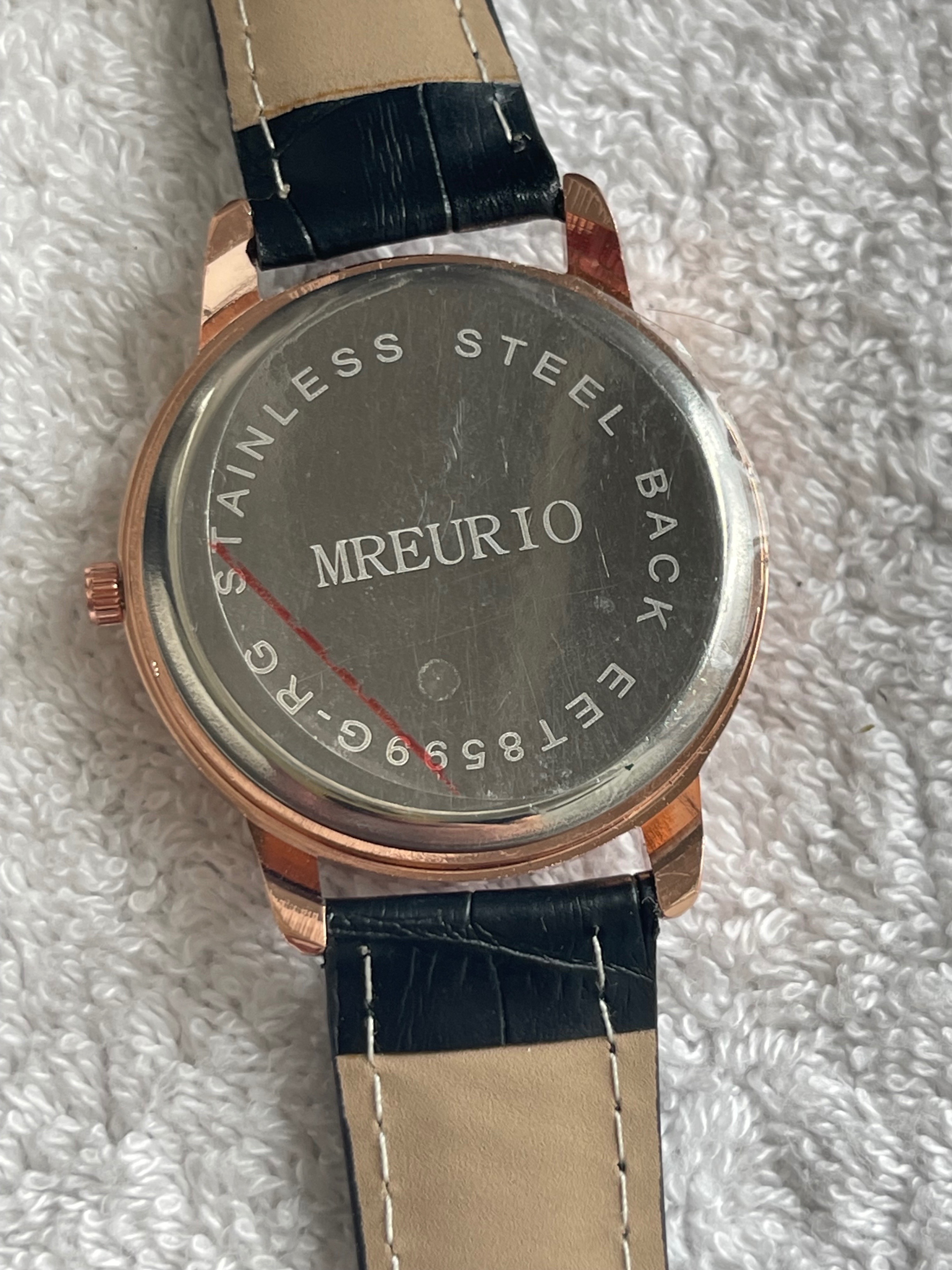 Mreurio Rose Gold Leather Dress Watch (Needs Battery) - photo 4