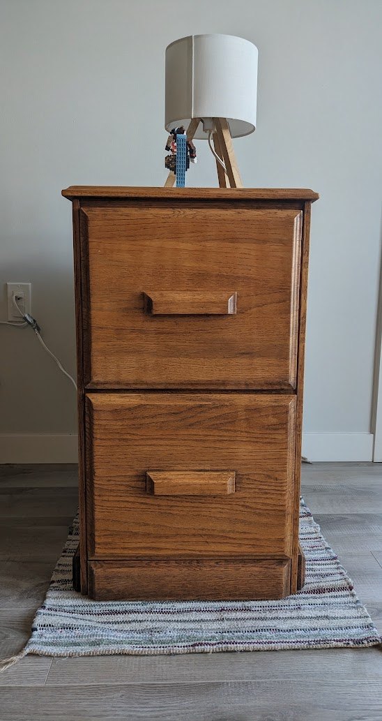 Solid Oak 2-Drawer Filing Cabinet | Solid Wood Storage Cabinet