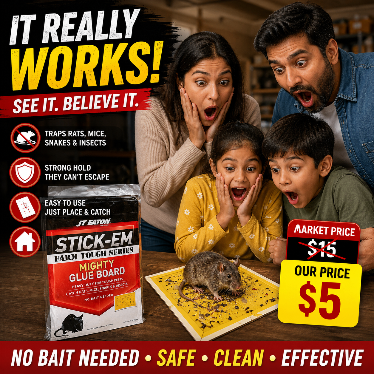 JT Eaton Stick-Em Mighty Glue Board