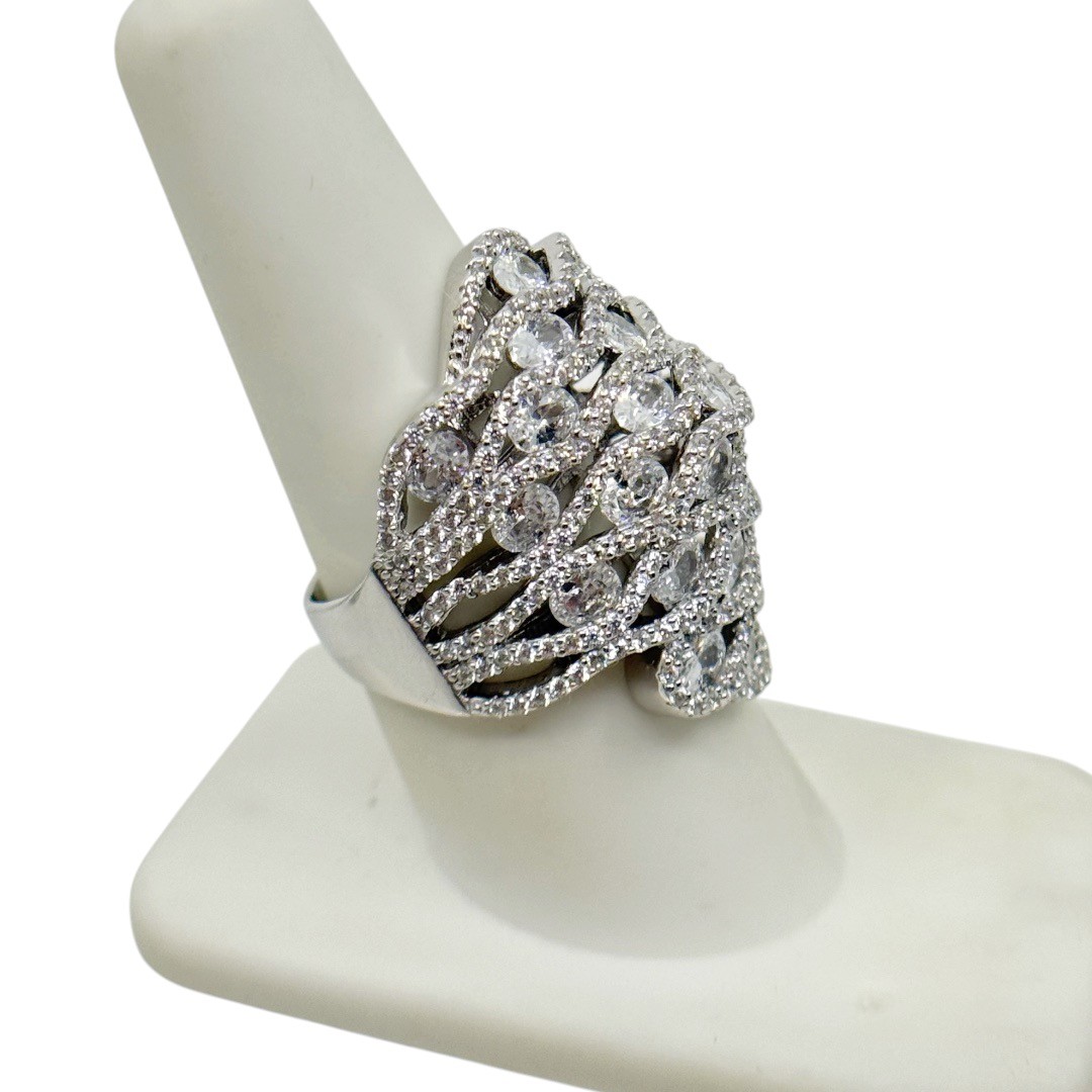 FZN 925 sterling silver Cubic Zirconia cocktail ring - photo 4