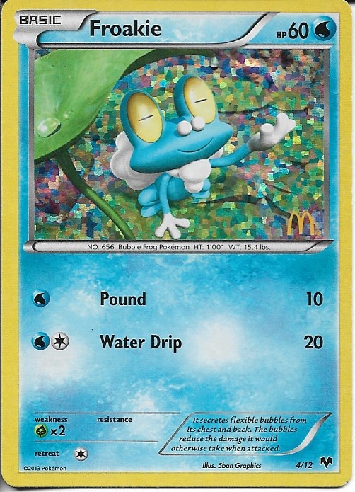 Pokemon Froakie 4/12 McDonald's Collection 2013 Holo MP