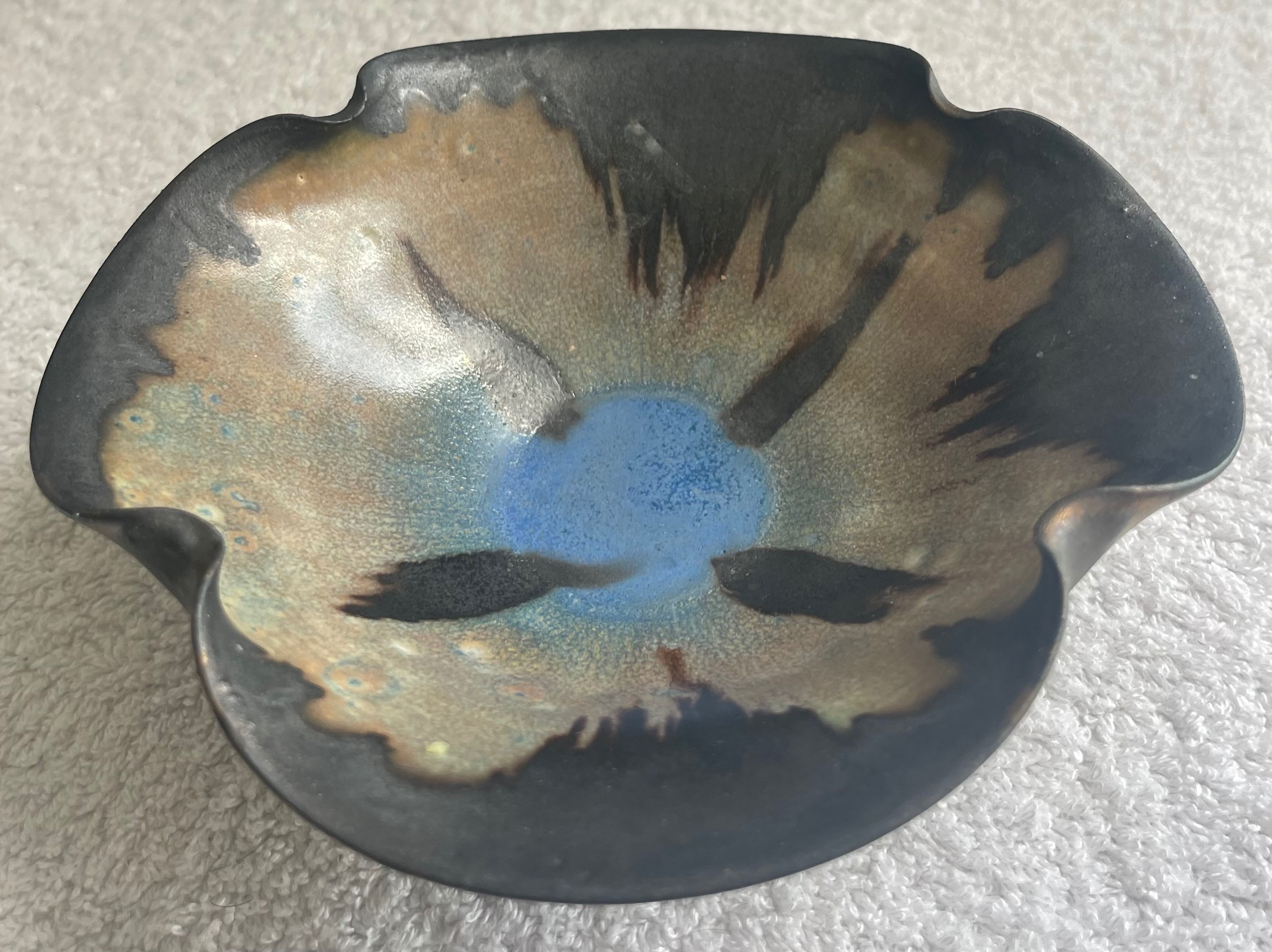 Vintage Studio Art Pottery Metallic Trinket Dish - photo 2
