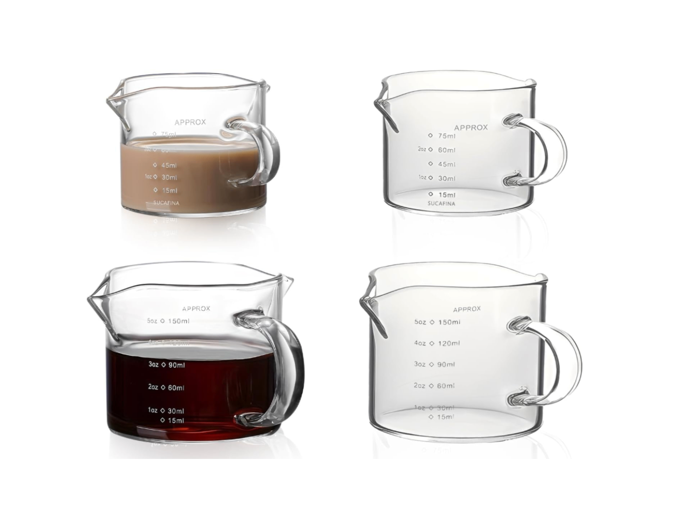 Glass Espresso Cups 75-150 ml - Set of 4 Watunid