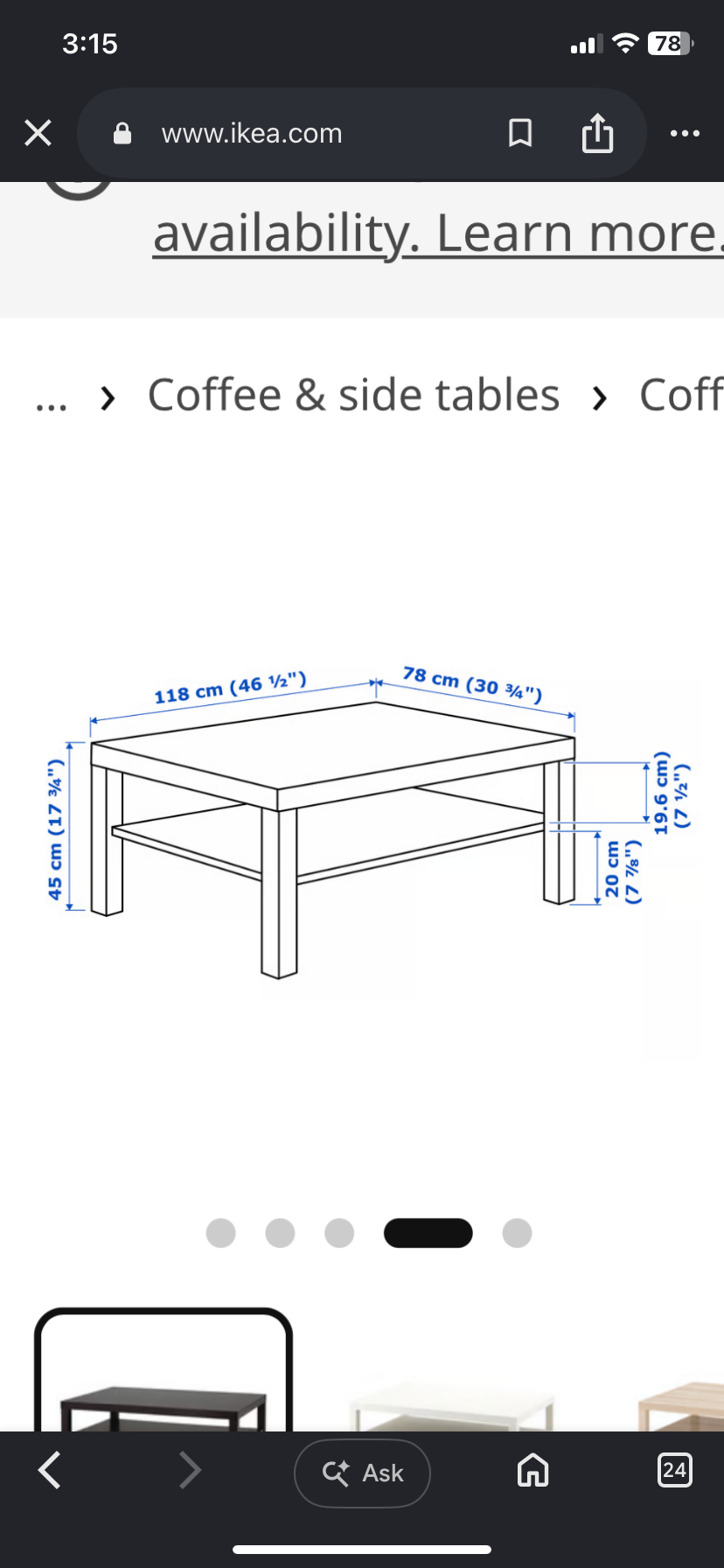 IKEA Coffee Table with Storage Shelf+small Table - photo 4