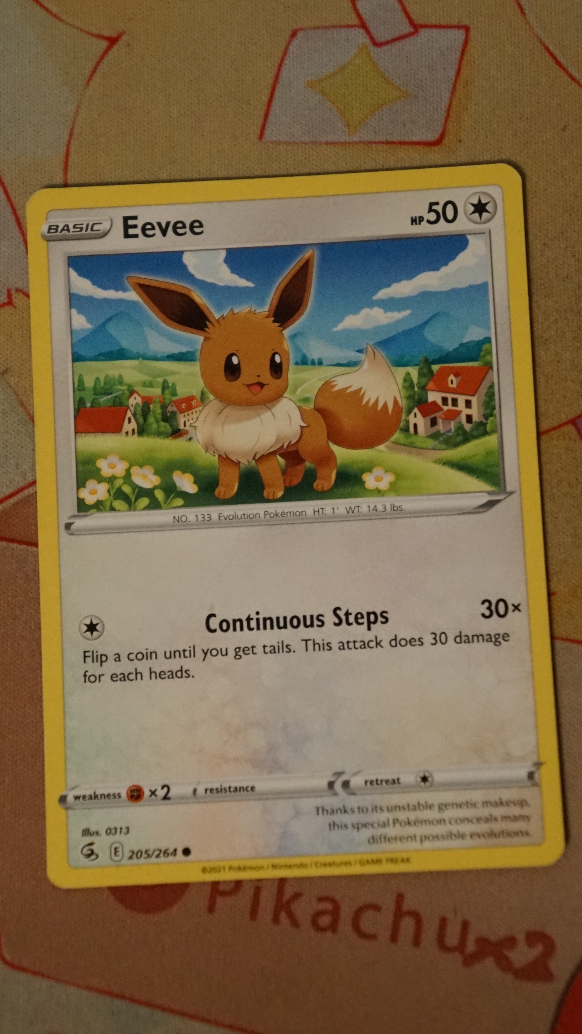 Pokemon Eevee 205/264 Fusion Strike Non-Holo P - photo 3