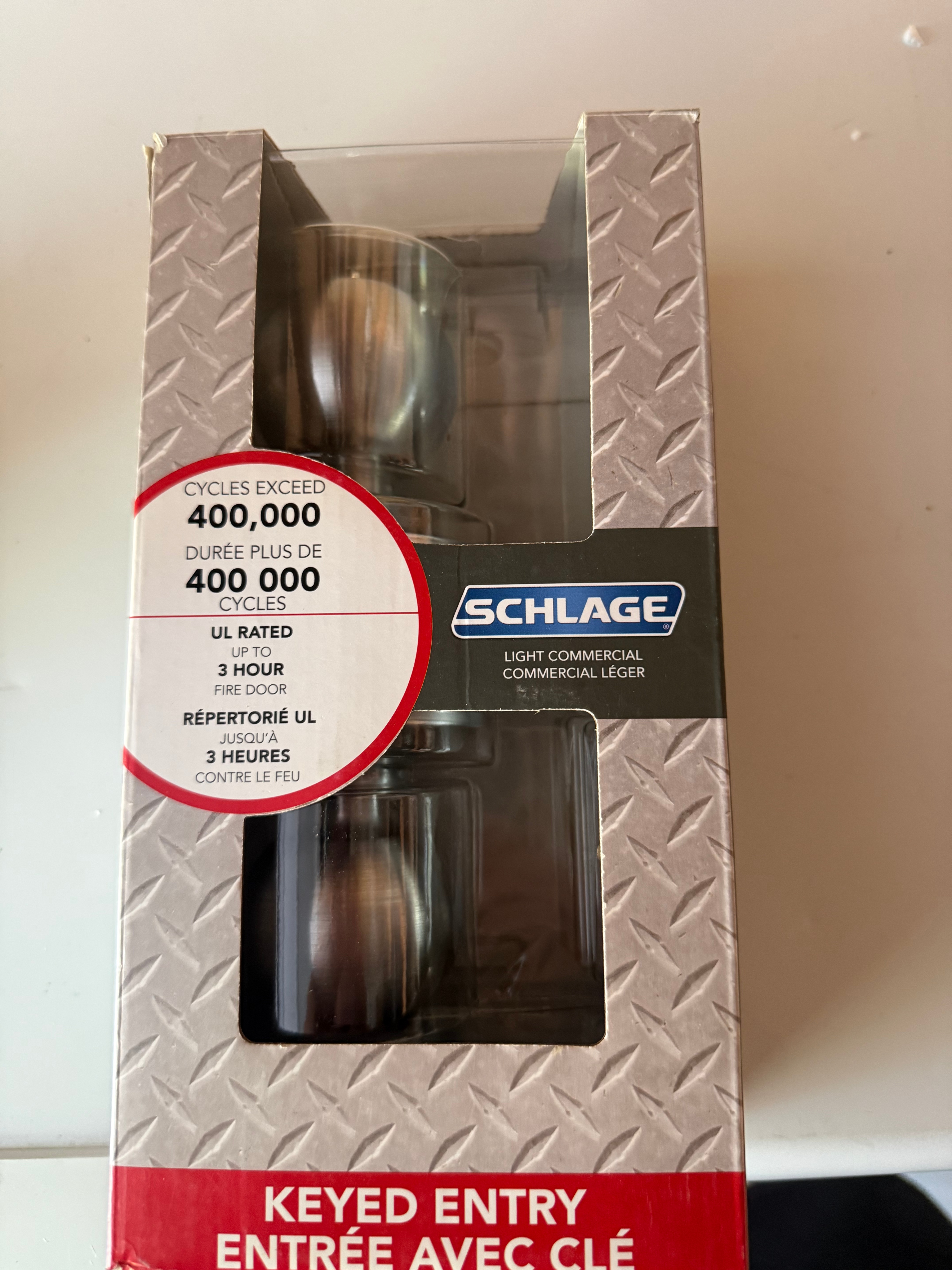 Schlage Commercial Keyed Entry Door Knob UL Fire Rated