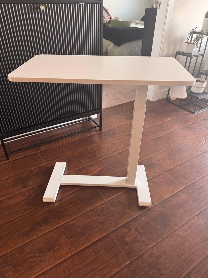 Height Adjustable Laptop Desk | White Mobile Desk