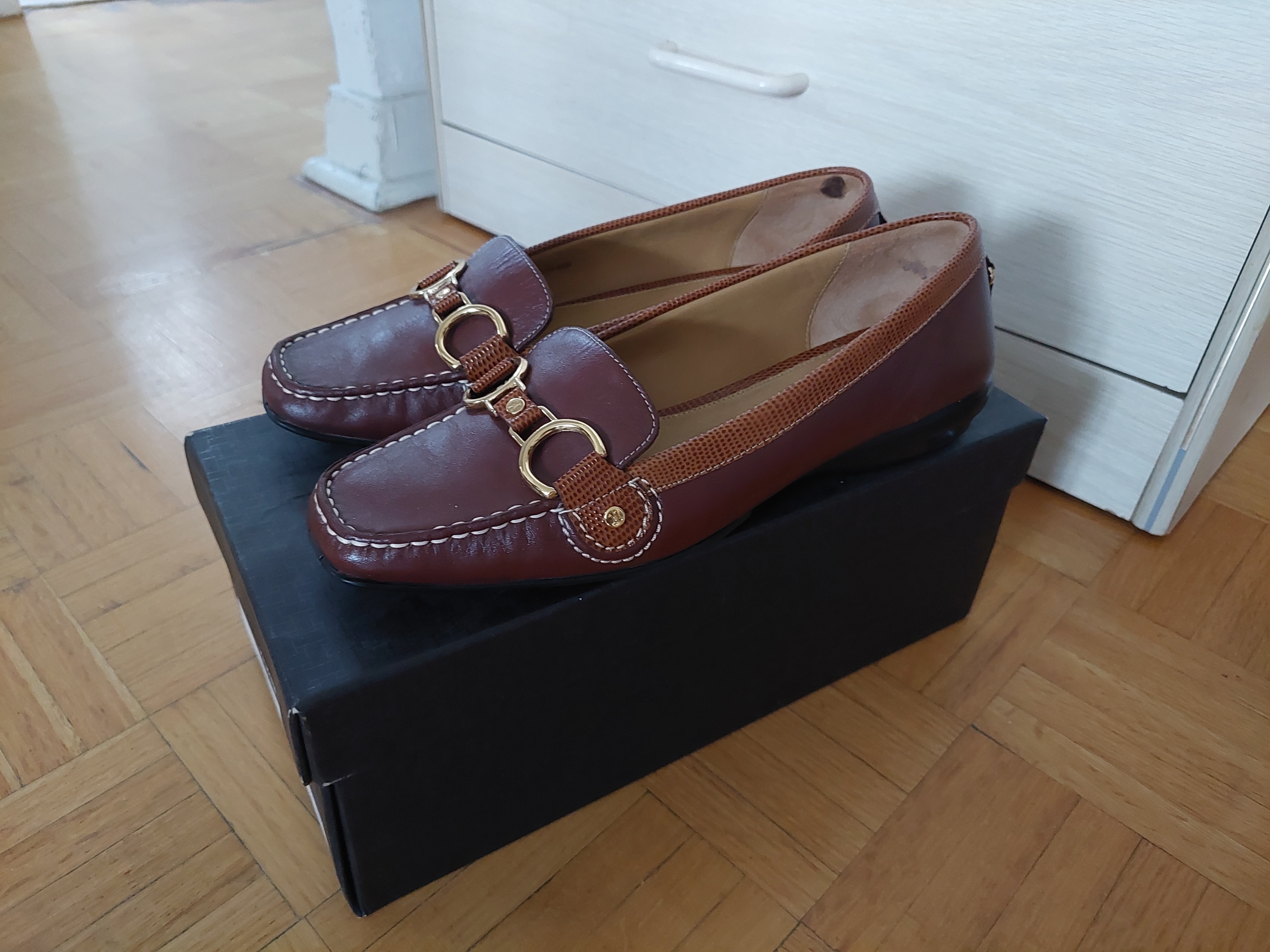 Cole Haan Genuine Leather Nike Air Treva II Loafers Brown Shoes - photo 3