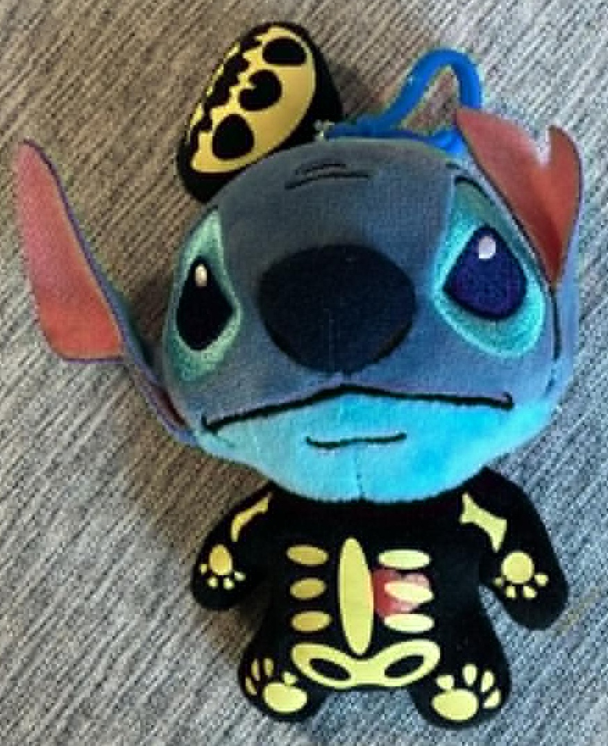 Disney Stitch Skeleton Costume Plush Key Chain - 5 Inches