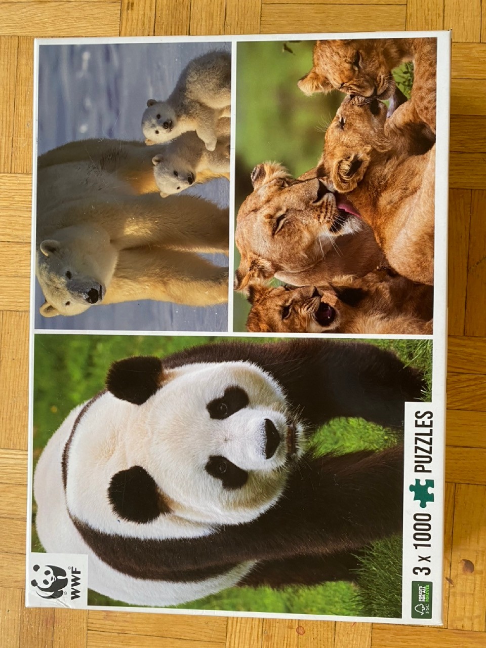 3 x 1000-Piece Jigsaw Puzzles – Polar Bear, Lion & Panda - photo 2