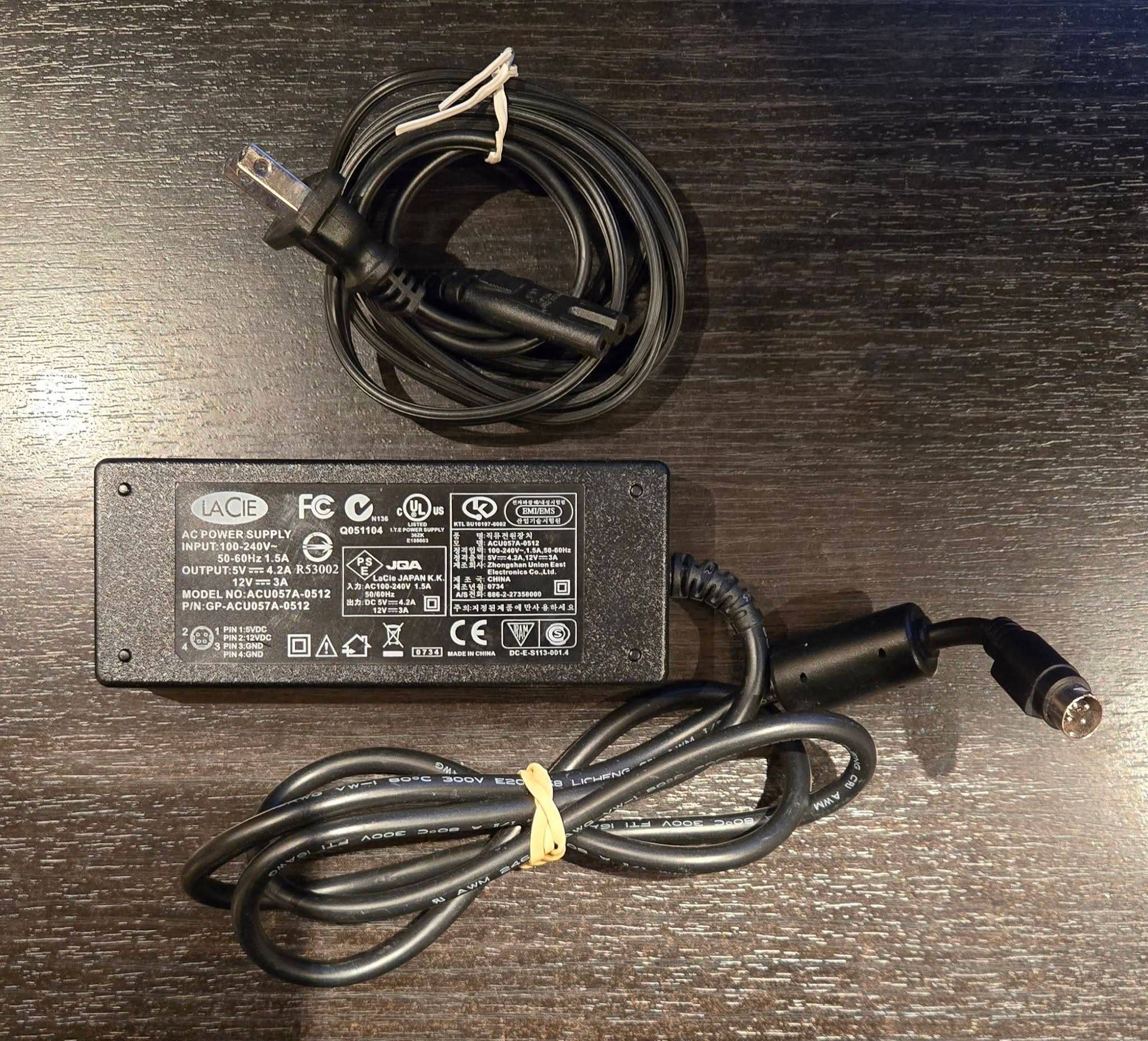 Geniune Lacie ACU057A-0512 Output 5V- 12V 4.2-3A Power Supply
