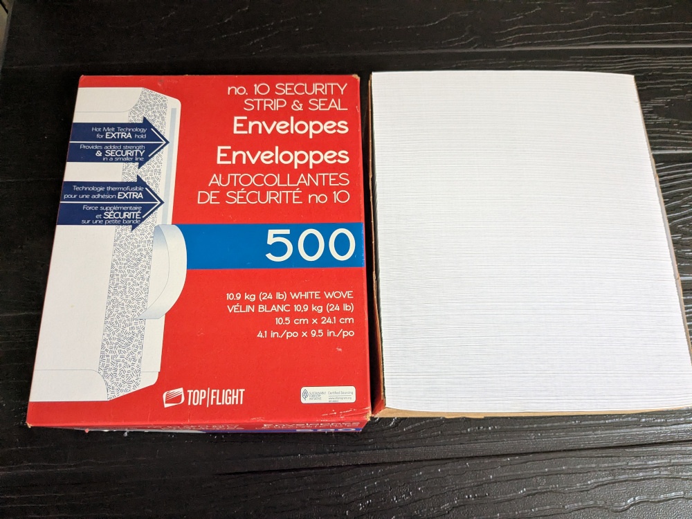 500 envelops box