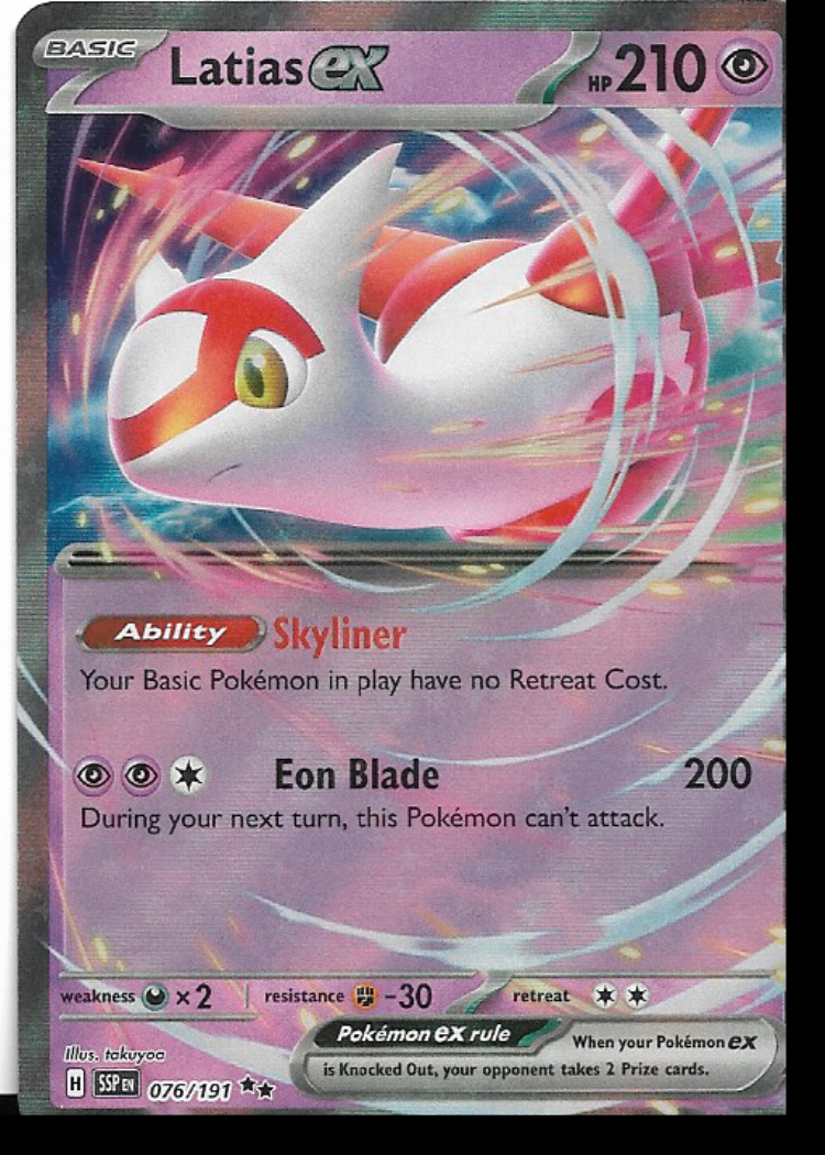 Pokemon Latias ex 076/191 Surging Sparks Double Rare NM