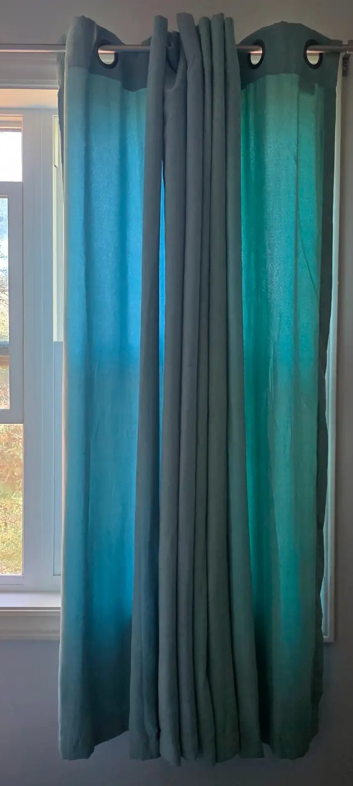 TWO PANEL TEAL 52X63 CURTAINS