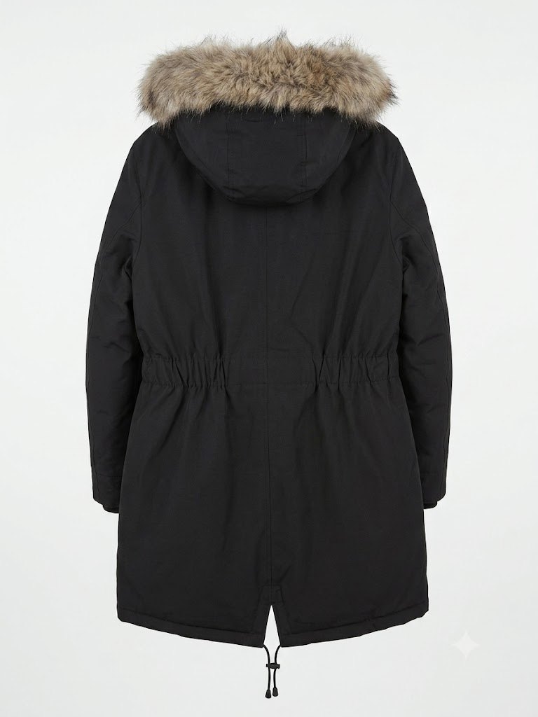 Calvin Klein Performance Down Faux Fur Hooded Parka Jacket Black - photo 2