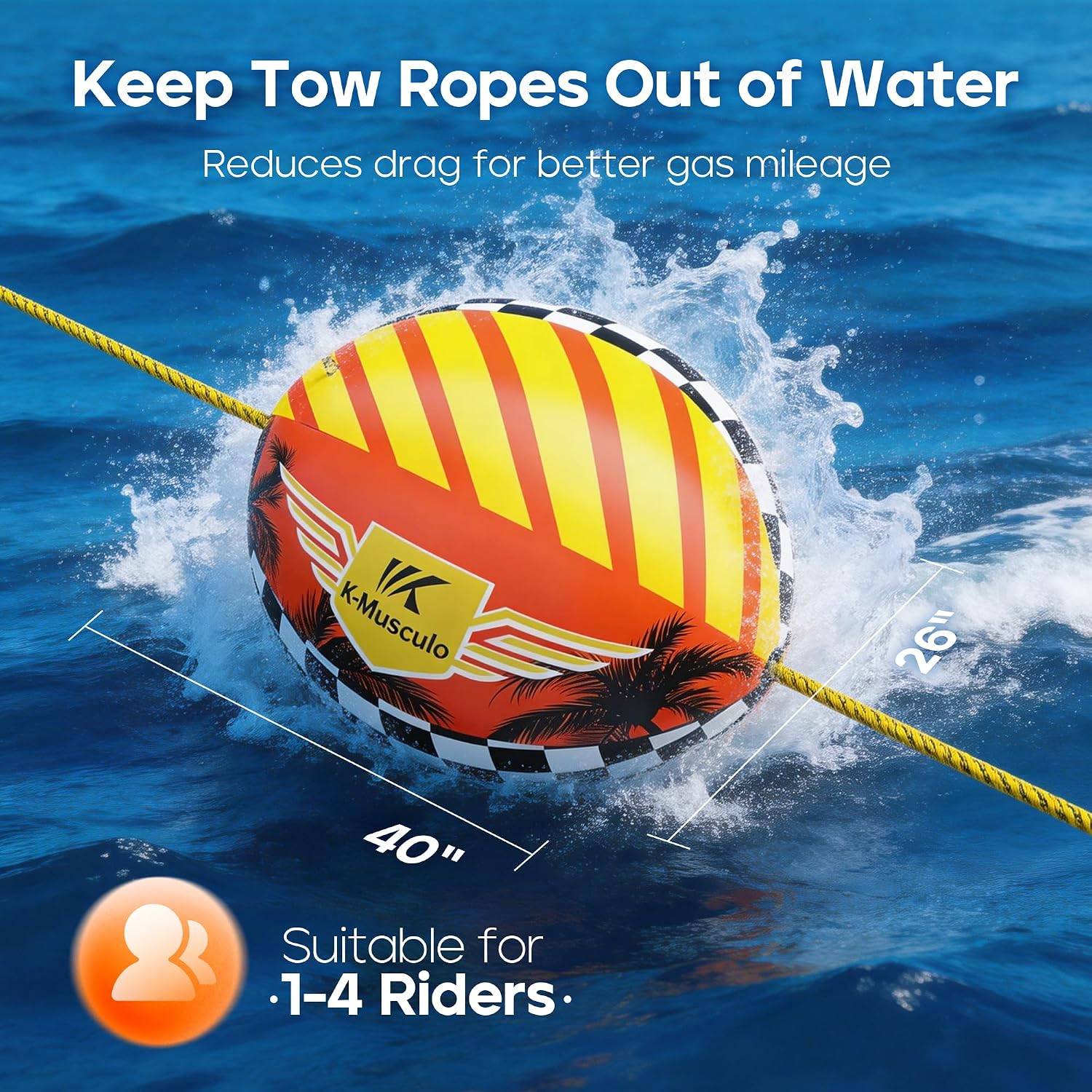 Booster Ball for Tubing Towables – Tow Rope Ball for Boating - photo 4