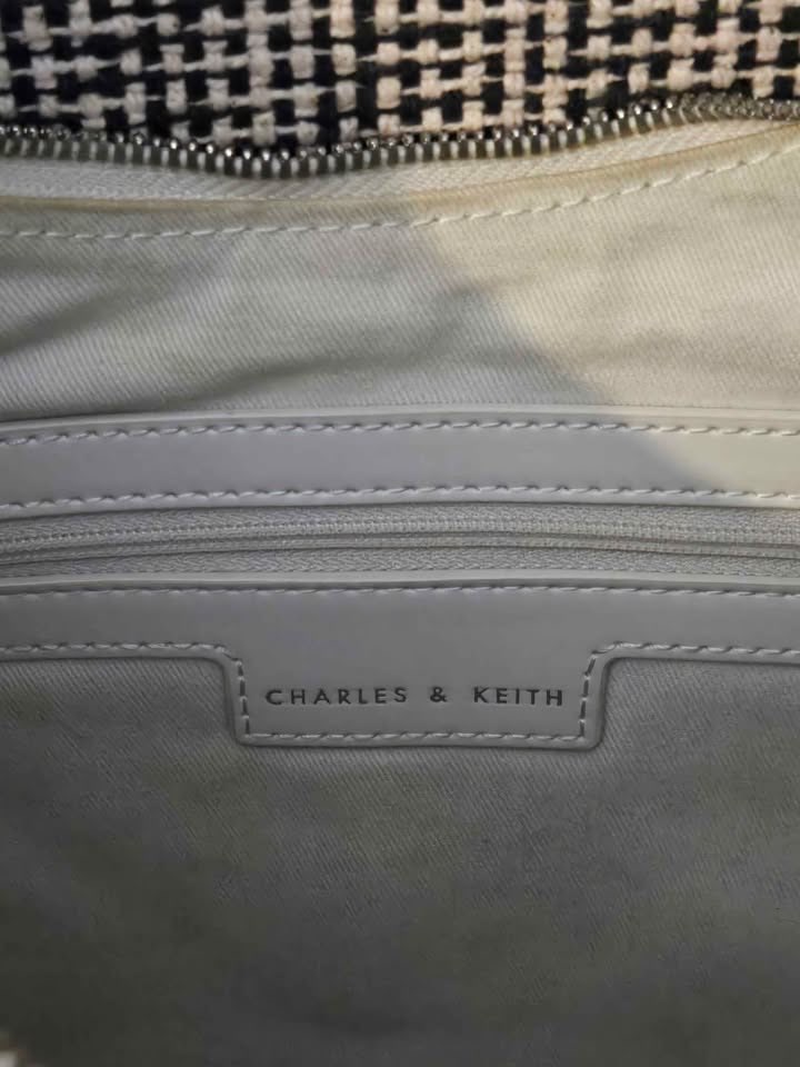 CHARLES AND KEITH WRINKLED-STYLE OVAL SHOULDER PUFFY BAG WHITE - photo 5