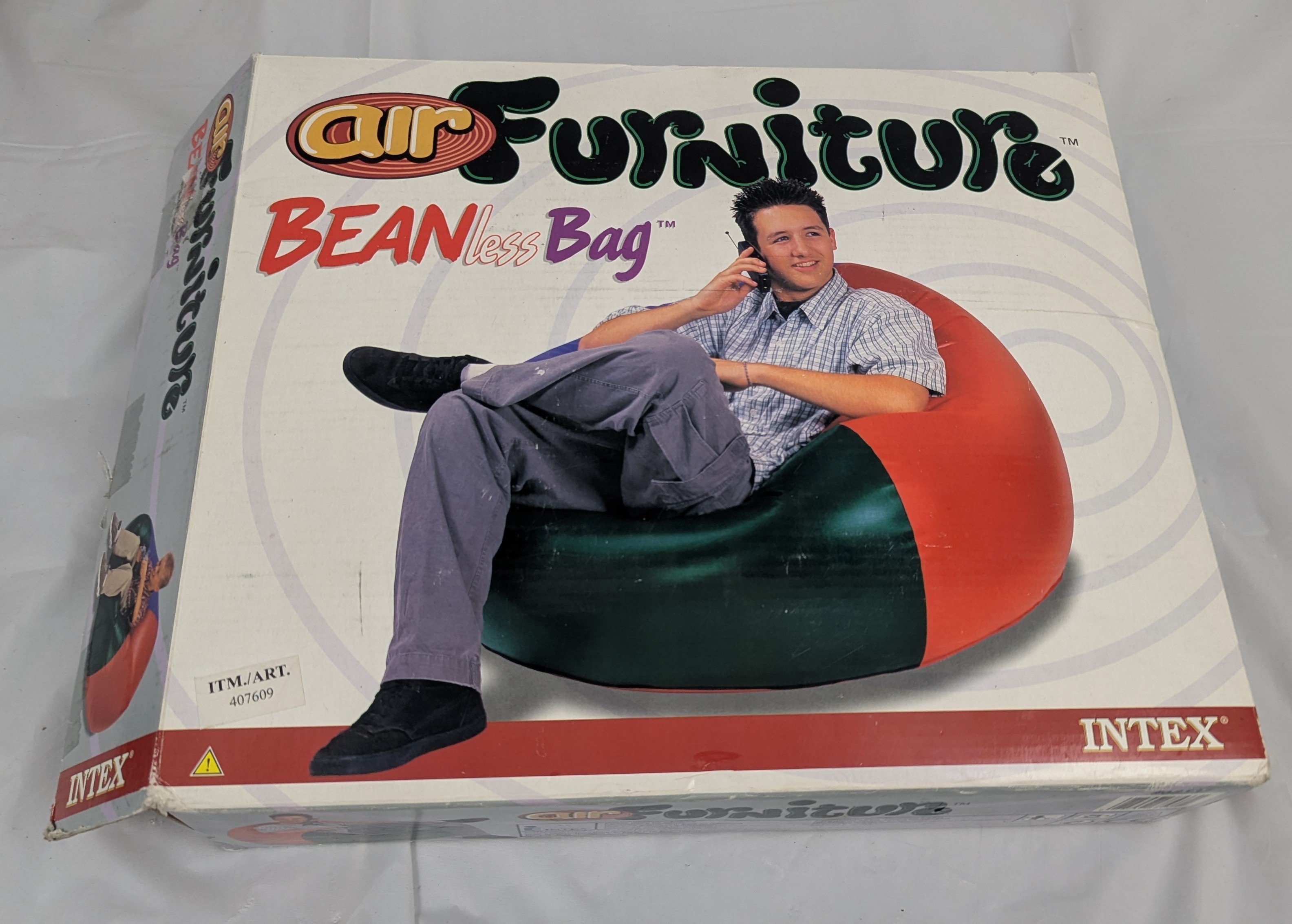 Vintage Intex Air Furniture Beanless Bag Chair Inflatable