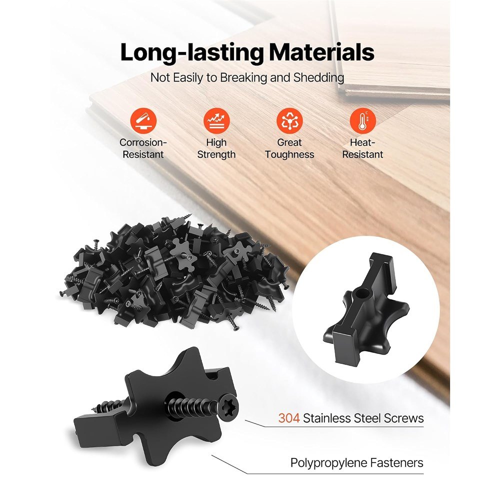 VEVOR 250PCS Hidden Deck Fasteners for Composite Decking - photo 2