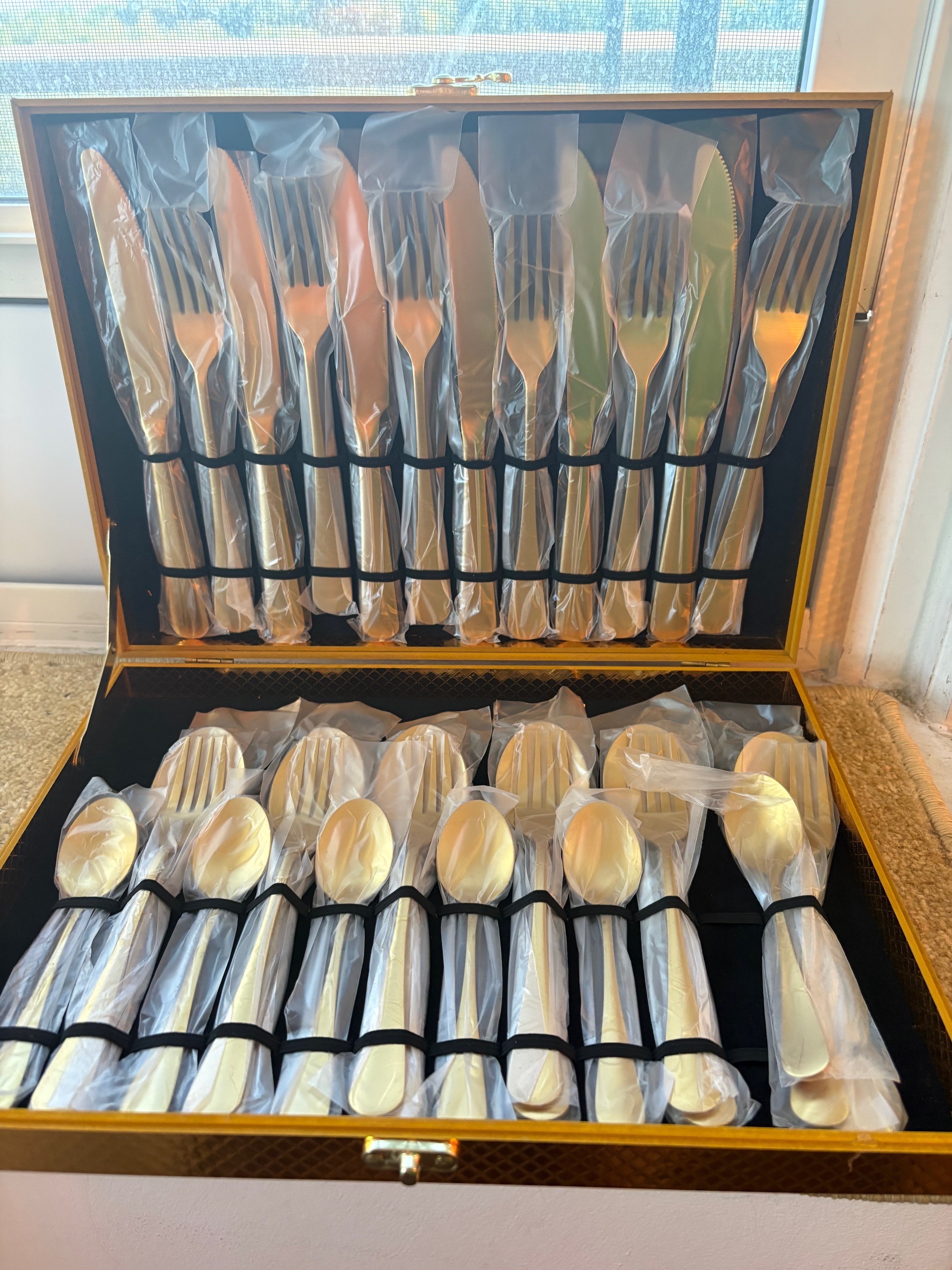 Gold Stainless Steel Cutlery Set for 6 People New