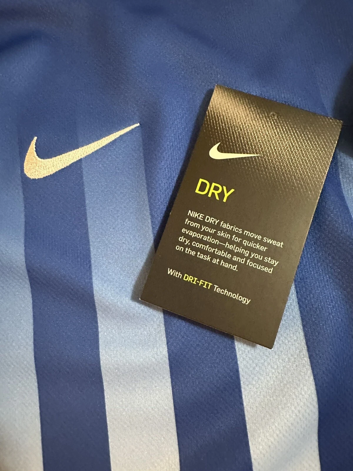 NEW! Nike Womens Soccer Jersey Blue White Stripes Authentic - photo 2