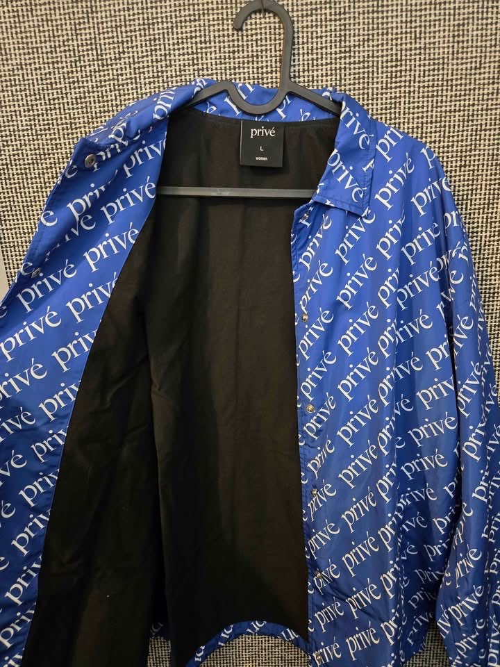 PRIVE BAEKHYUN EXO BLUE WHITE WALL COACH JACKET WOMENS LARGE - photo 4