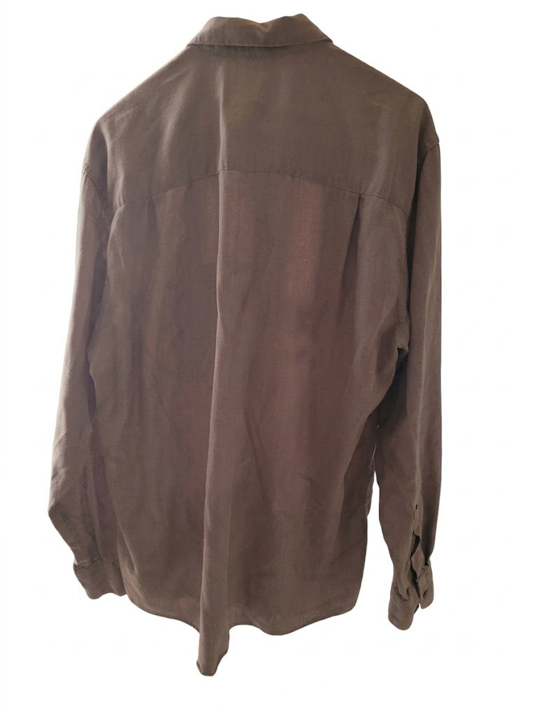 Vintage cK Calvin Klein Mens 15.5 34-35 Taupe Brown 100% Cotton - photo 3