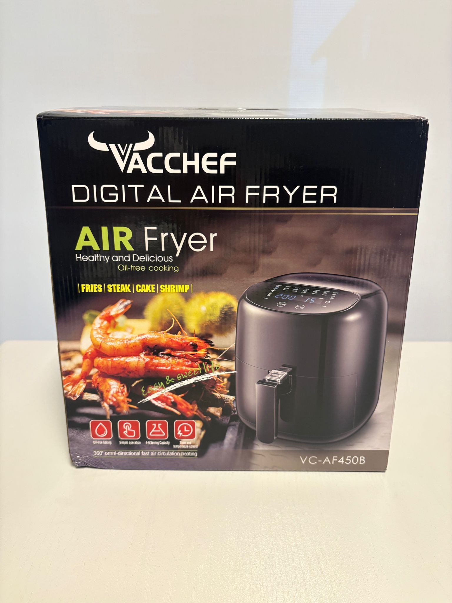 New - VACCHEF 4.5L Digital Air Fryer