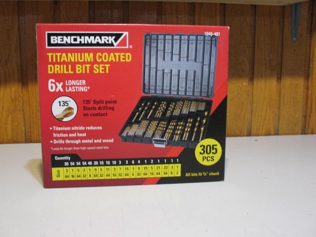 BENCHMARK 305 Piece Titanium Coated Drill Bit Set, BRAND NEW