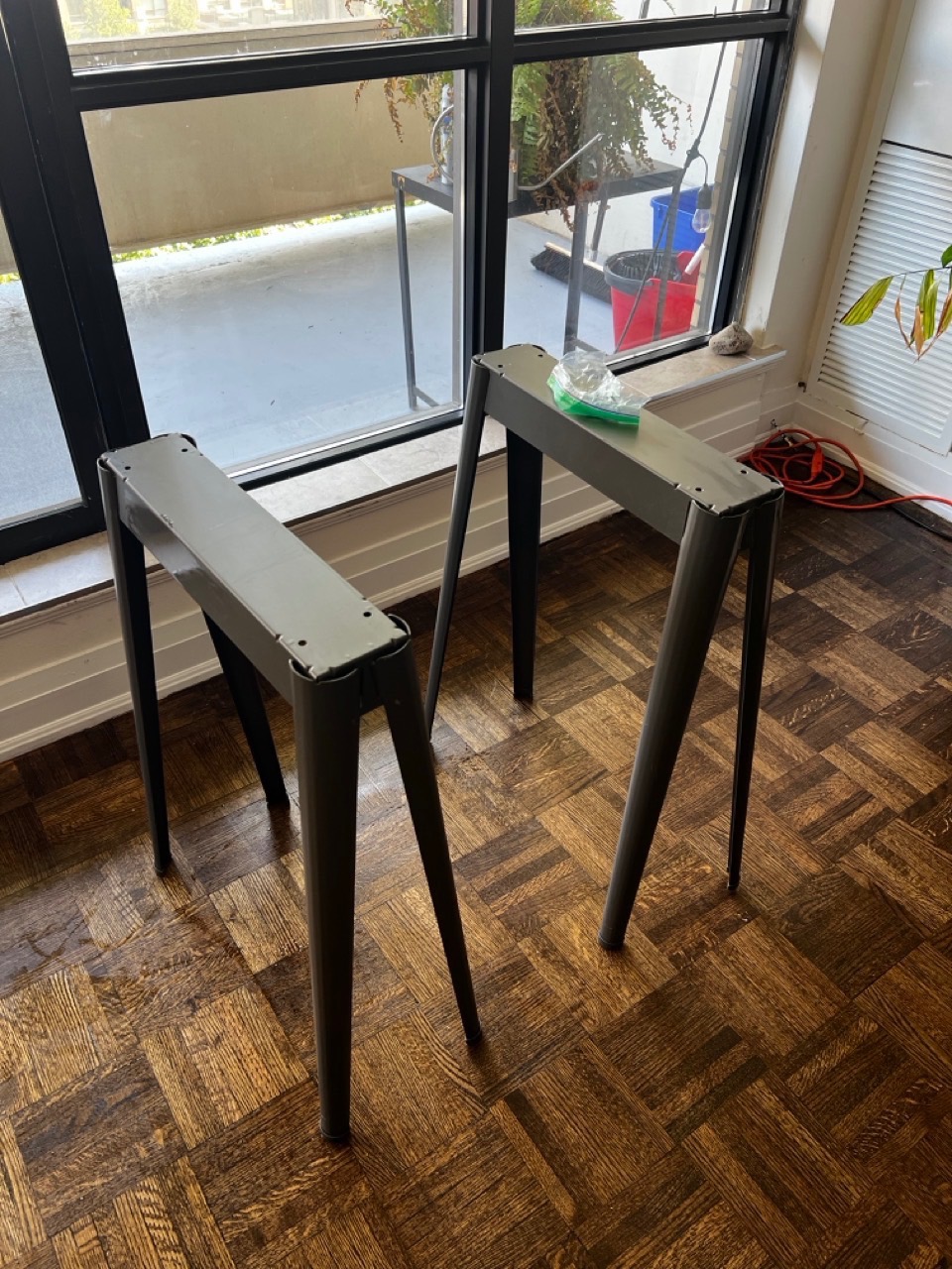 IKEA NÄRSPEL Trestle Dark Gray Metal Desk Table Leg