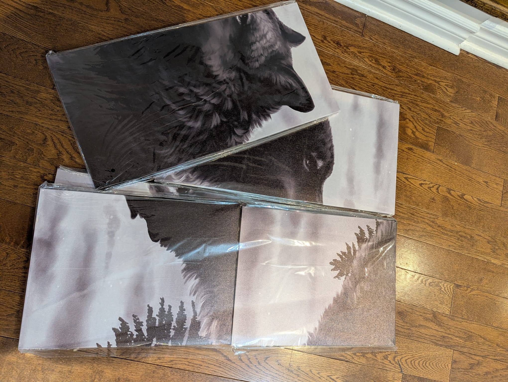 5-Piece Wolf & Bear Canvas Wall Art – Modern Home Décor - photo 3
